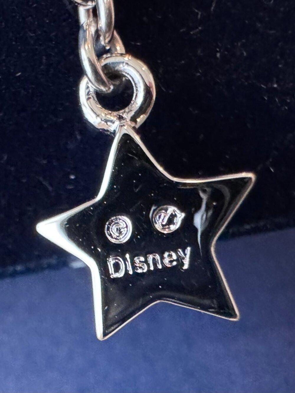 Swarovski Pavé-Style Star Drop Earrings in Silver Tone with Disney Etching - Picture 3 of 6